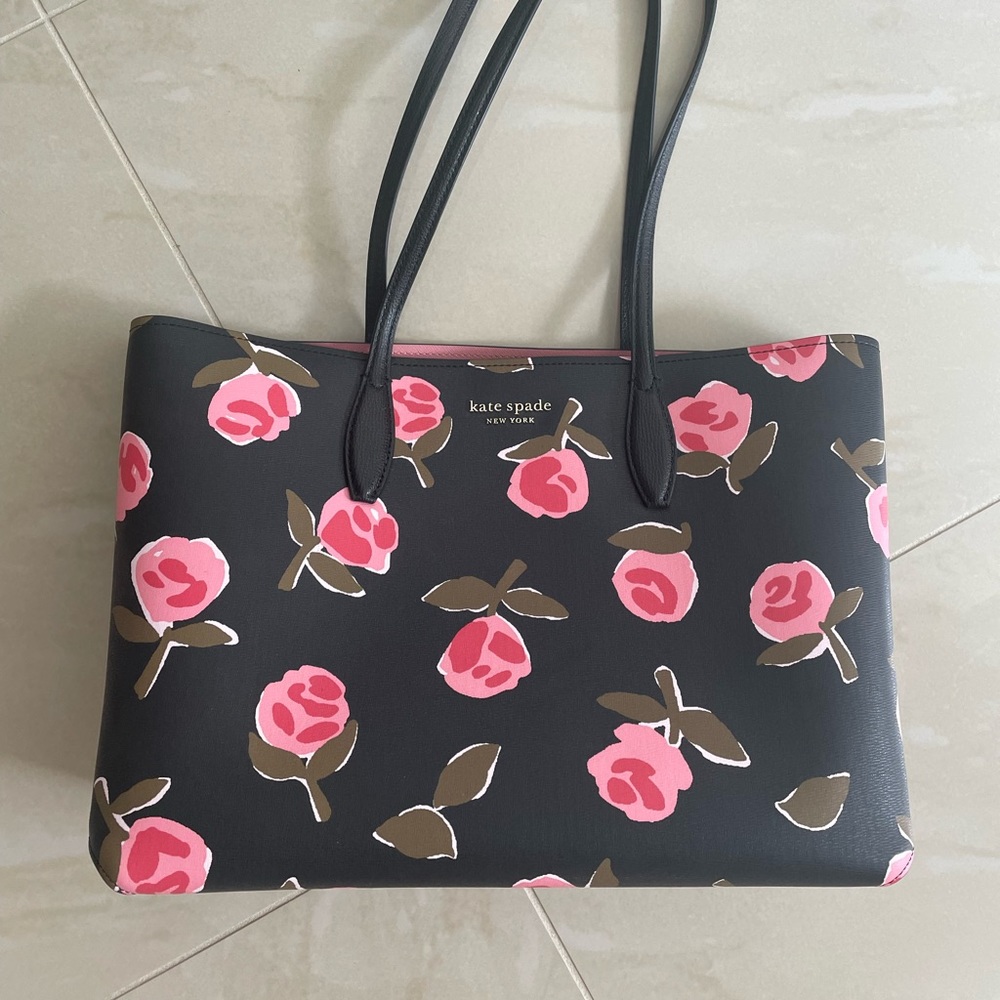 Cute, black and rose Kate Spade tote